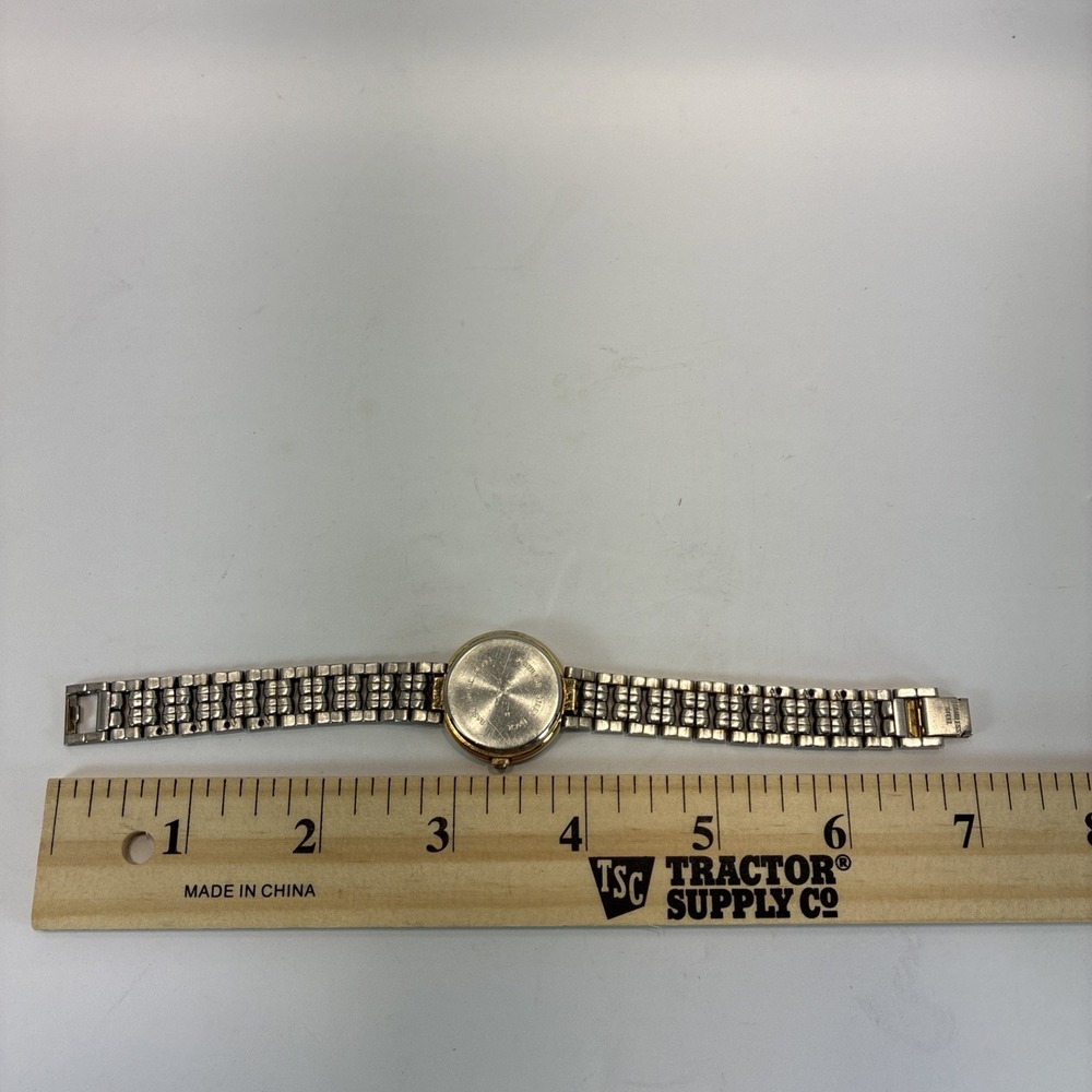 Vintage Monet Women Watch Silver & Gold Tone Quartz Working New Battery - Picture 14 of 16